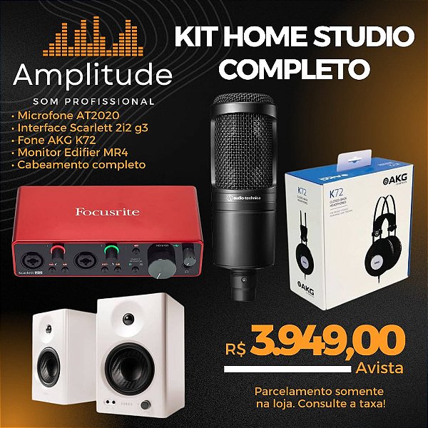 Kit Home Studio Completo Scarllet