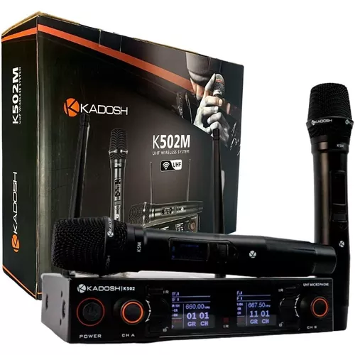 MICROFONE SEM FIO DUPLO PROFISSIONAL KADOSH K502M DE MÃO