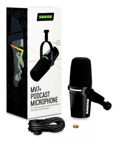 Microfone para podcast Shure MV7+