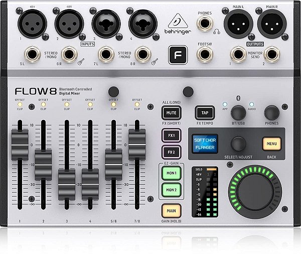 Mesa Digital BEHRINGER de 8 Canais Com Interface de Áudio FLOW 8