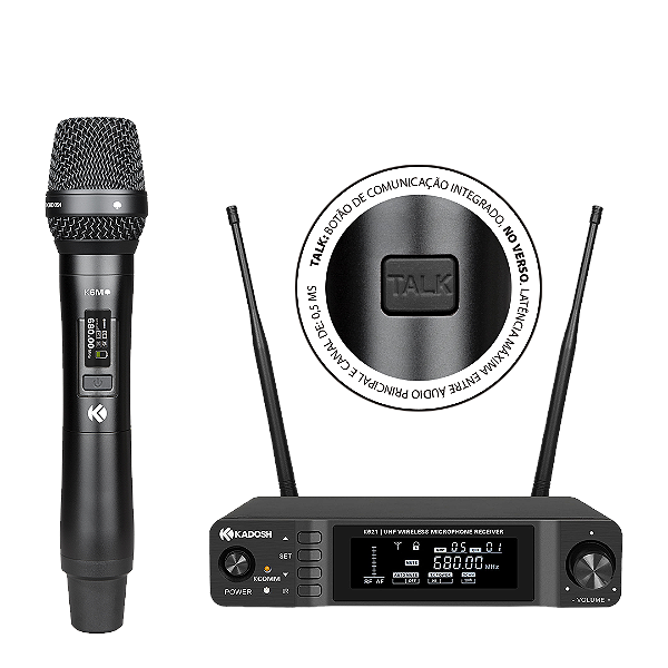 Microfone Sem Fio com transmissão digital Kadosh K621m Kcom