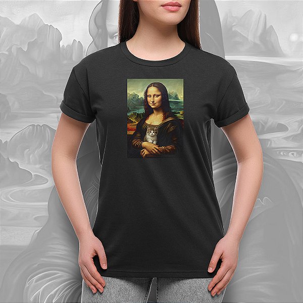 Camiseta Monalisa e Gato