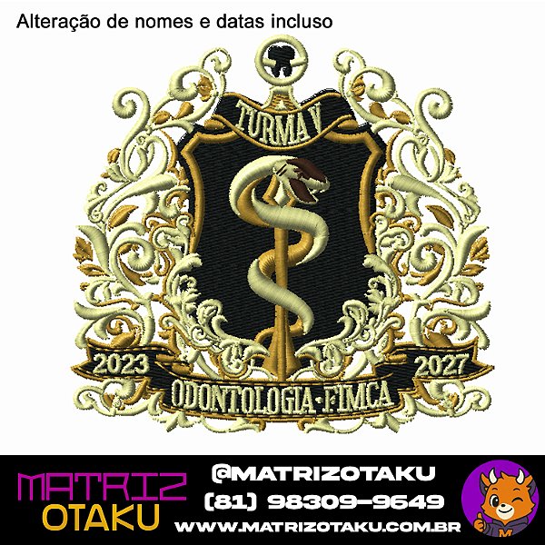 Matriz de bordado Brasão Odontologia