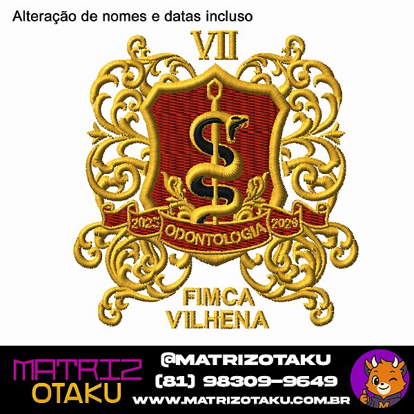 Matriz de Bordado Brasão Odontologia