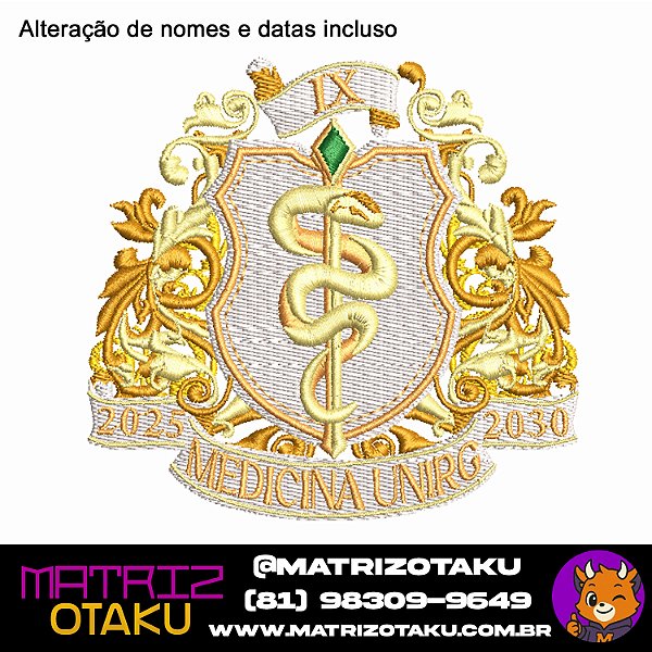 Matriz de Bordado Brasão Medicina UniRg