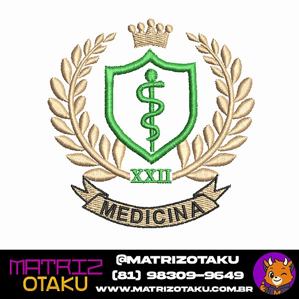 Matriz de Bordado Brasão Medicina