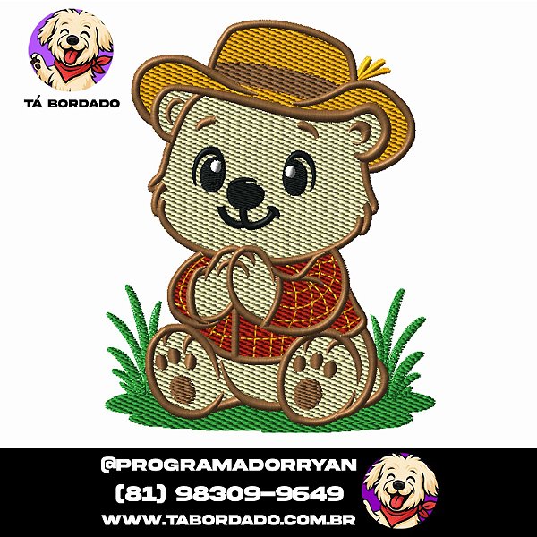 Matriz de Bordado Urso Polar Junino