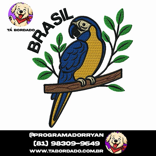 Matriz de Bordado Arara Azul