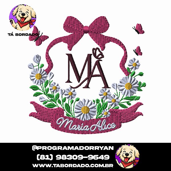 Matriz de Bordado Brasão Floral