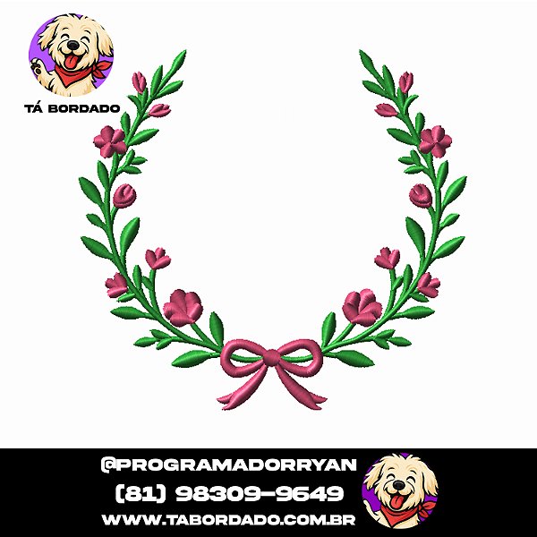 Matriz de Bordado Brasão floral