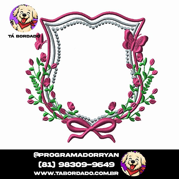 Matriz de Bordado Brasão Floral