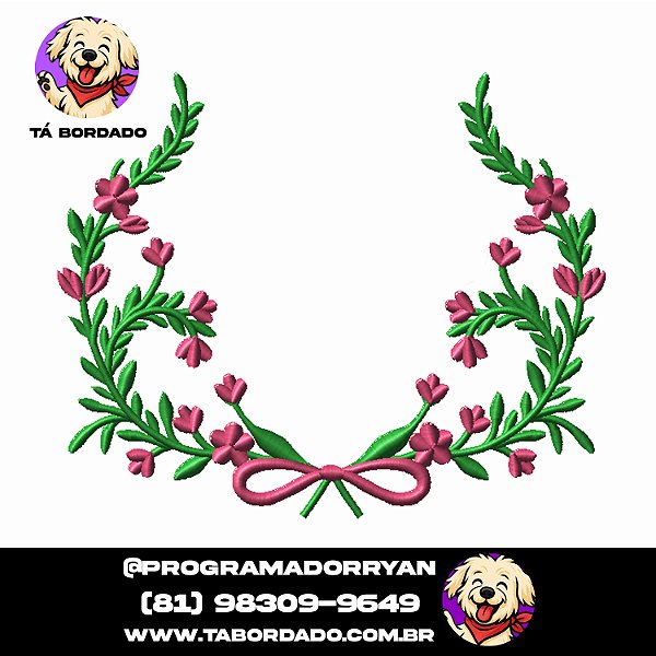 Matriz de Bordado Brasão Floral