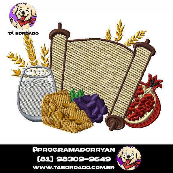 Matriz de bordado Café da manhã Com biblia