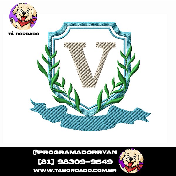 Matriz de Bordado Brasão com Ramos