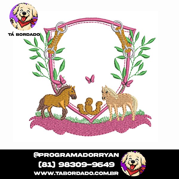 Matriz de Bordado Brasão Cavalos