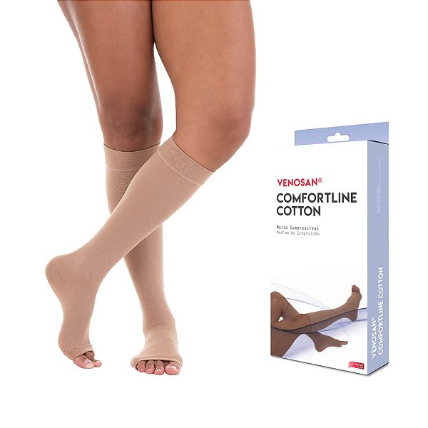 Meia Venosan Comfortline Cotton 20-30 mmHg 3/4 Cor Bege