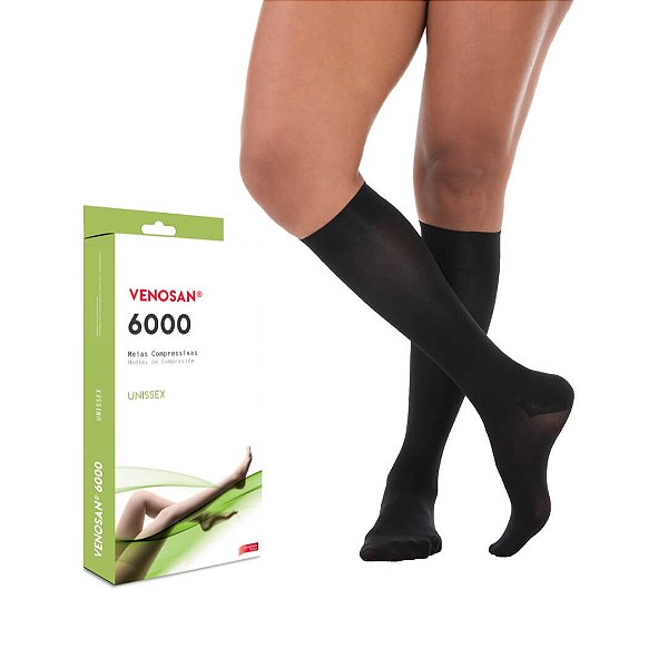 Meia Venosan 6000 20-30mmHg 3/4 Cor Preto