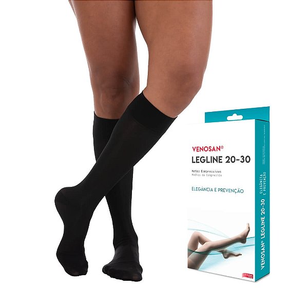 Meia Venosan Legline 20-30mmhg 3/4 Cor Preto