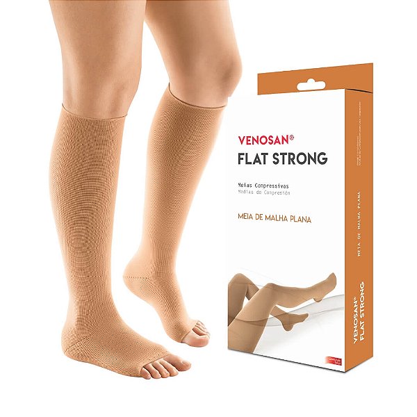 Meia Venosan Malha Plana Flat Strong 30-40 mmHg 3/4 cor Bege