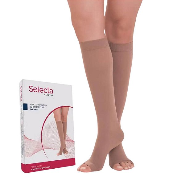 Meia Selecta Dynamic 20-30 mmHg 3/4 Cor Bege