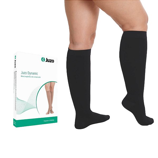 Meia Juzo Dynamic Adventure 20-30 mmHg 3/4 Cor Preto
