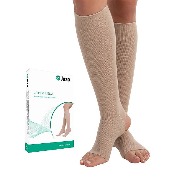 Meia Selecta Classic Cotton 3/4 Malha Plana 30-40 mmHg