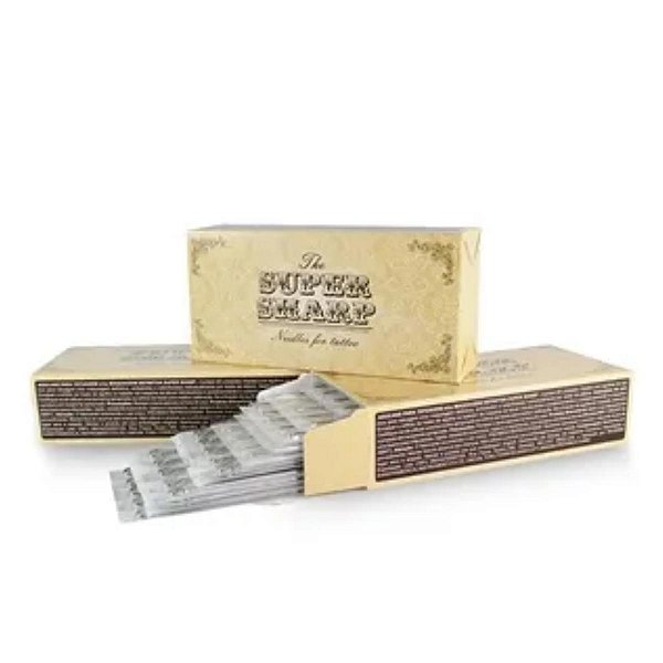 50 Agulhas Tatuagem Super Sharp 13MG Magnum Reta