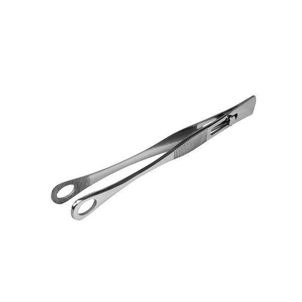 Pinça Profissional Tweezer Oval Fechada Para Aplicação 14cm