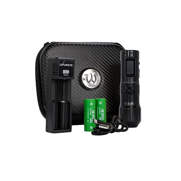 Pen Máquina Tatuagem Ava Uni-B Curso Ajustável 2 fontes