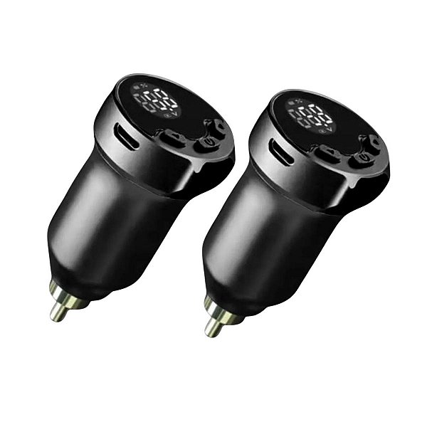 2 Fontes Tatuagem Sem Fio Wireless Thunderlord Preta