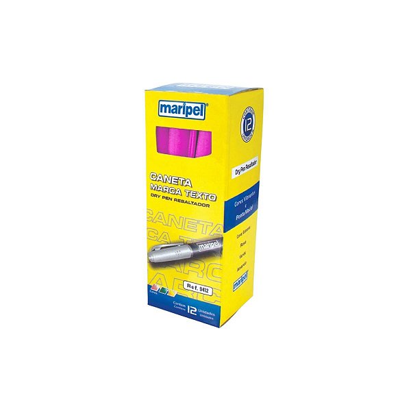 Caneta Marca Texto Caixa 12 Unidades Econômica Maripel Cores