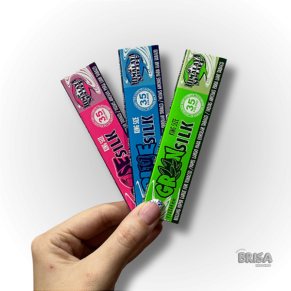 Kit com 3 - Seda Himalaya Spliff 3D Color King Size (Rosa, Azul e Verde)
