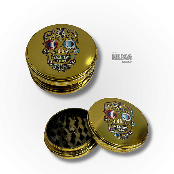 Dichavador de Plástico 3 Partes Cromo Caveira Grande 60 mm