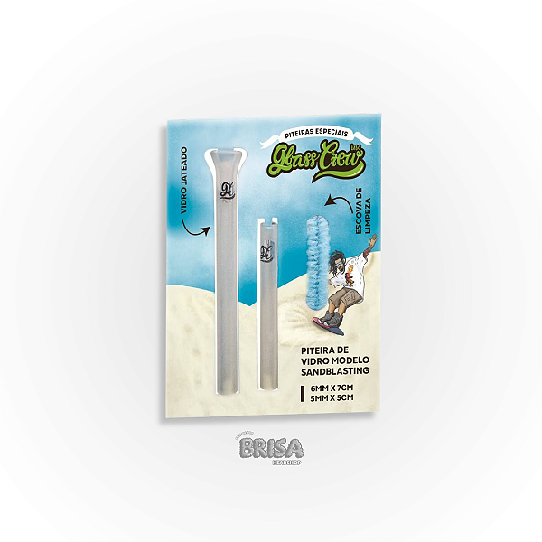 Piteira de Vidro SandBlasting Glass Crew C/ Escova de Limpeza
