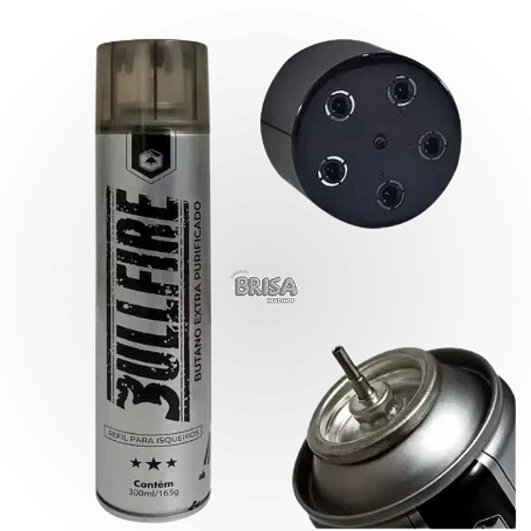 Gás Butano Bullfire Volcano Para Recarregar Isqueiro 300ml