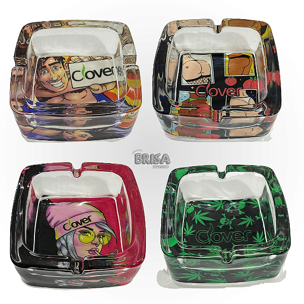 Cinzeiro de Vidro Clover quadrado