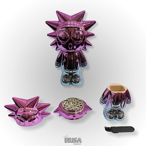 Dichavador De Metal e Acrílico 4 Partes Boneco Rick