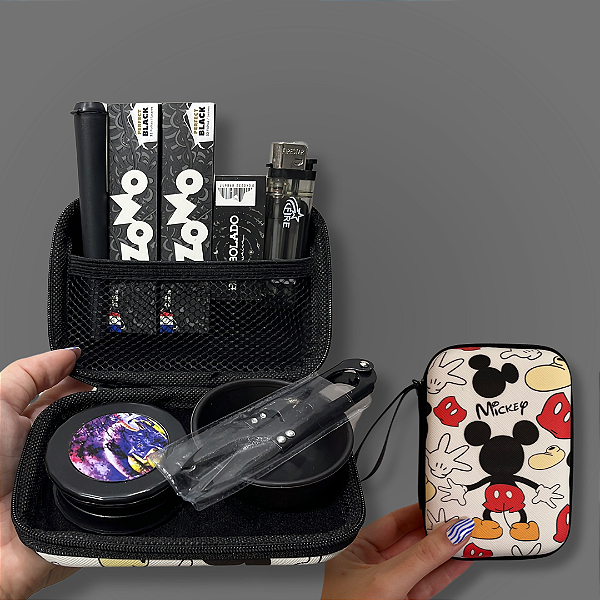 Kit Case Mickey Branca - Preto