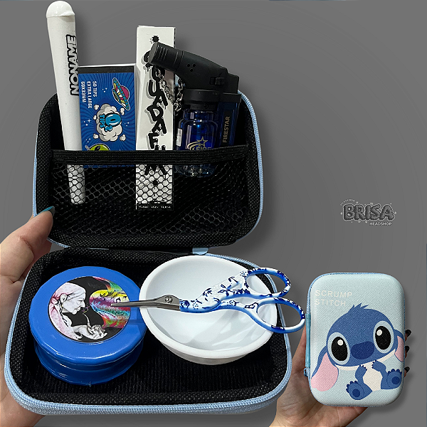 Kit Case Stitch  - Azul e Branco
