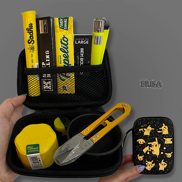 Kit Case Pikachu - Amarelo e Preto