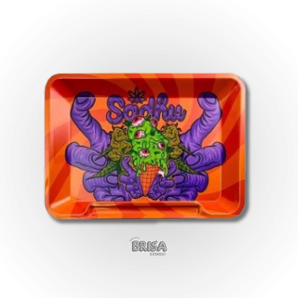 Bandeja De Metal Sadhu C/ Área Para Cigarro Model:Sorvete Mutante