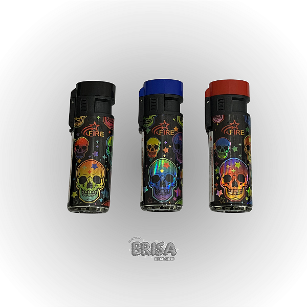 Isqueiro Maçarico Recarregavel Caveiras