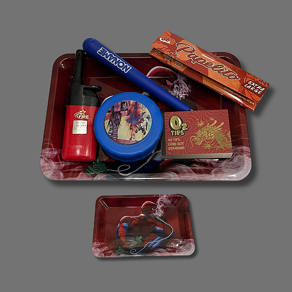 Kit Bandeja Homem Aranha - Vermelho e Azul
