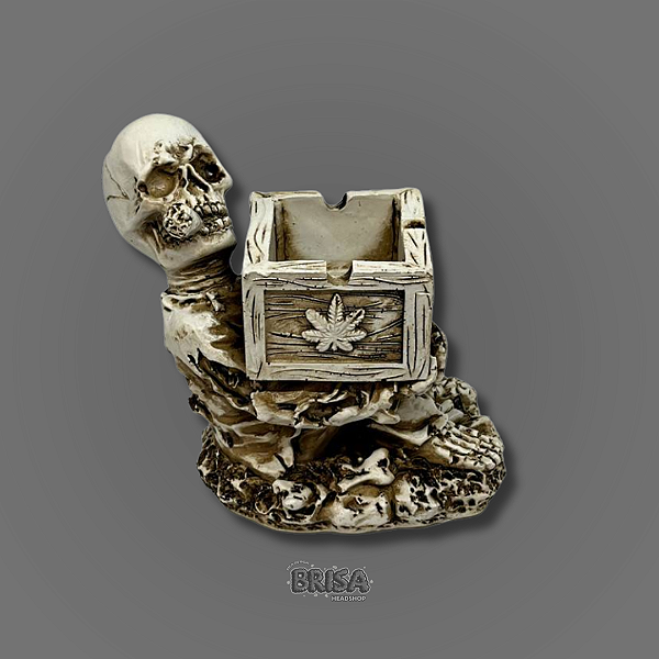 Cinzeiro de Resina Caveira Sentada