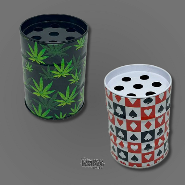 Cinzeiro Tambor de Metal Redondo