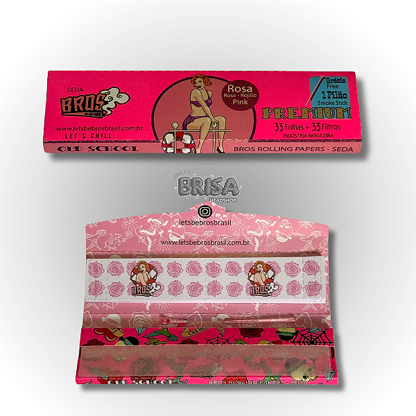 Seda Bros Pink King Size com Piteira e Pilão