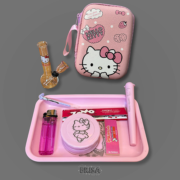 Kit completo Hello Kitty - Bandeja + Case + Bong