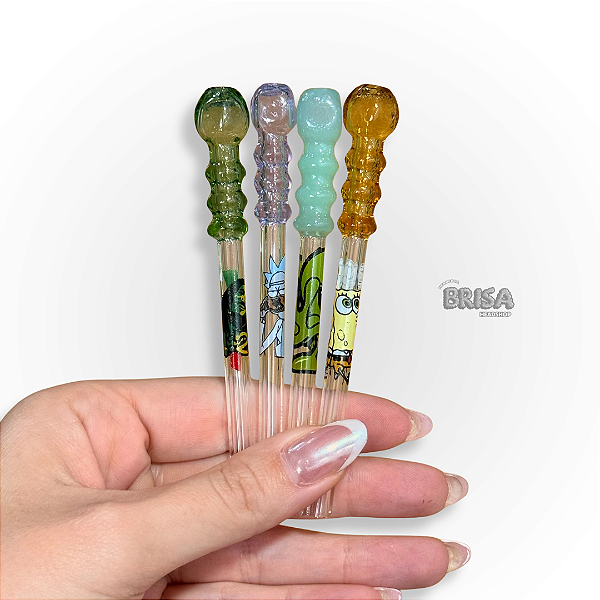 Piteira de vidro artesanal - estampas variadas