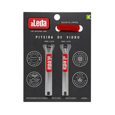 Piteira de Vidro Aleda C/ Escova de Limpeza Unidade