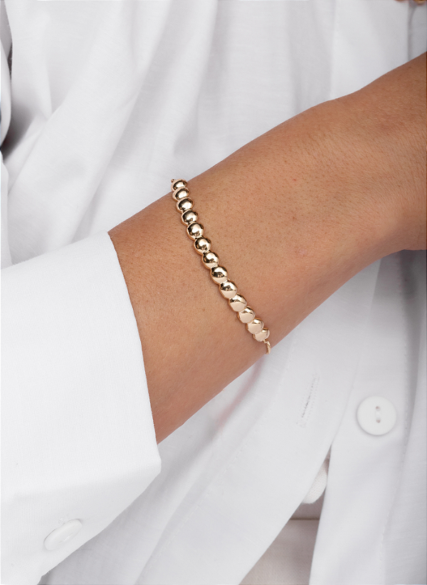 Pulseira Bolas com Fecho Ajustável